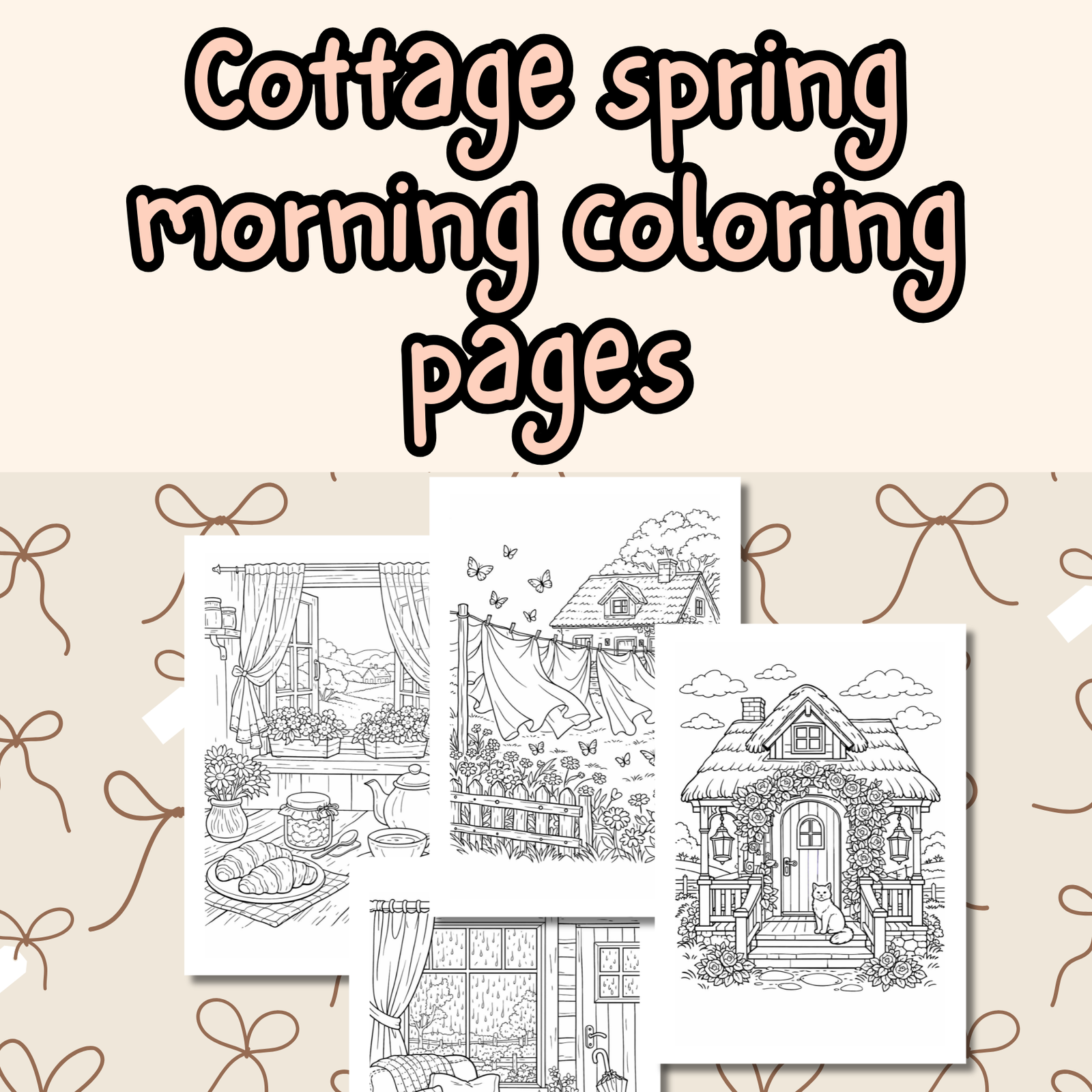 cottage spring coloring pages