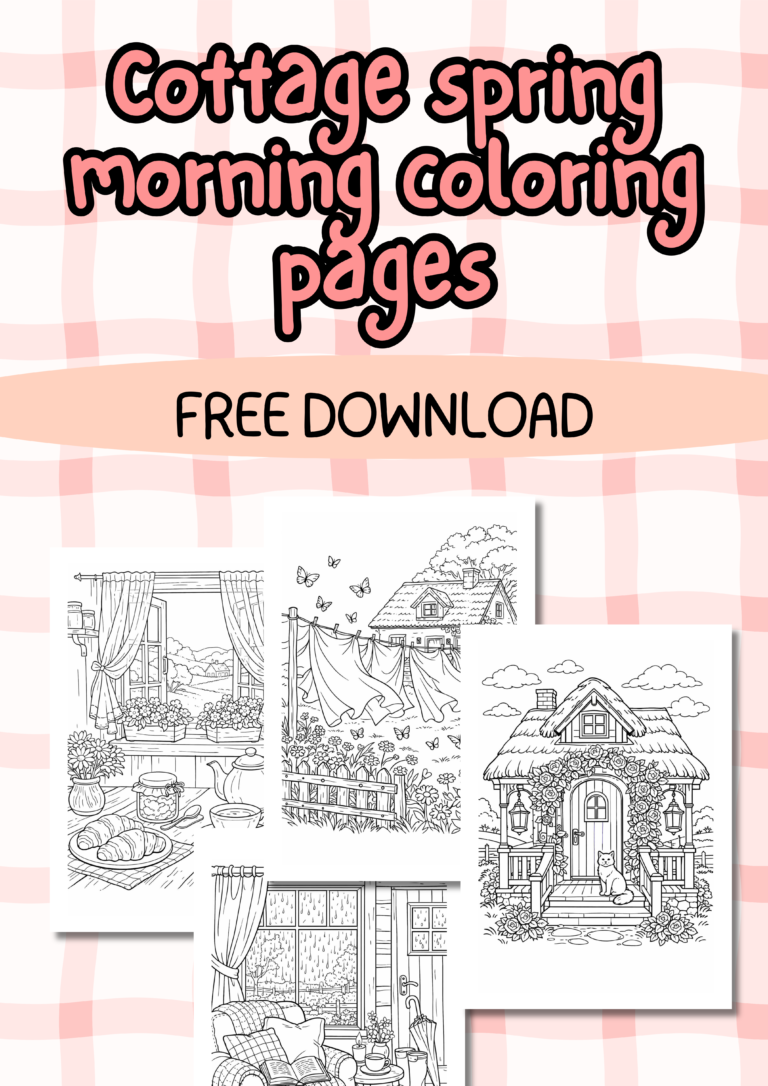 Cosy Coluring Spring Cozy cottage spring coloring pages - Simply Cozy Collective