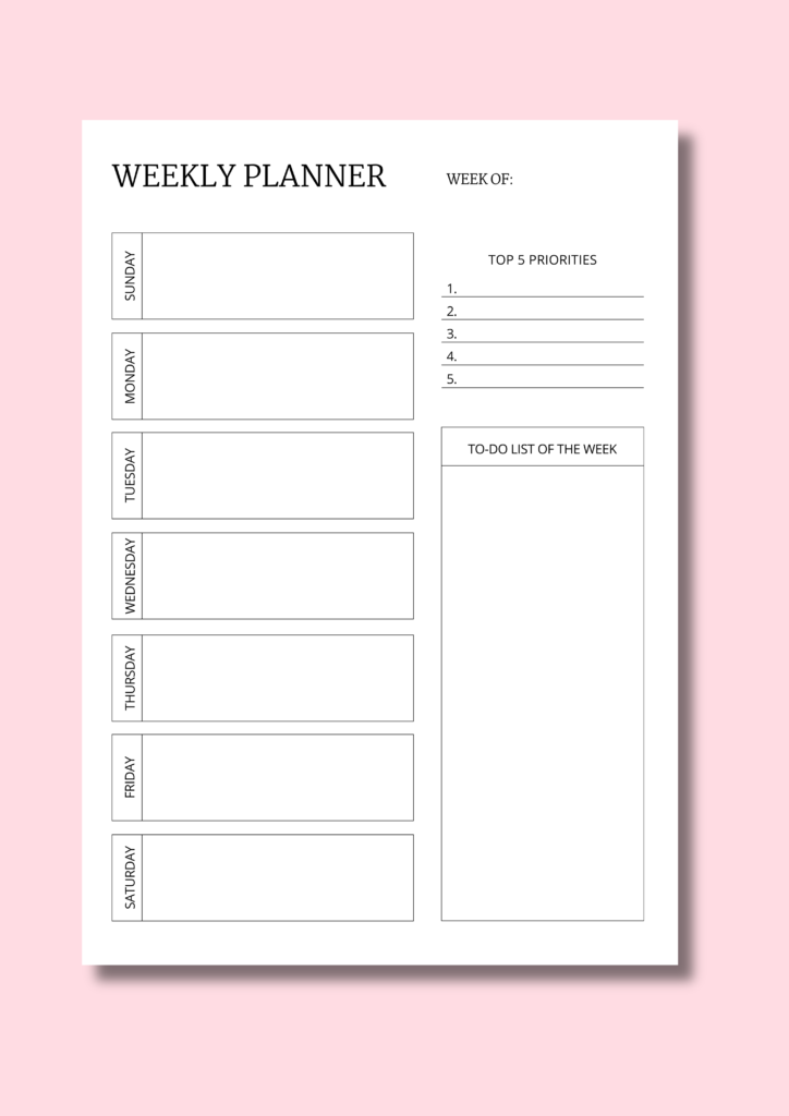 weekly planner printables