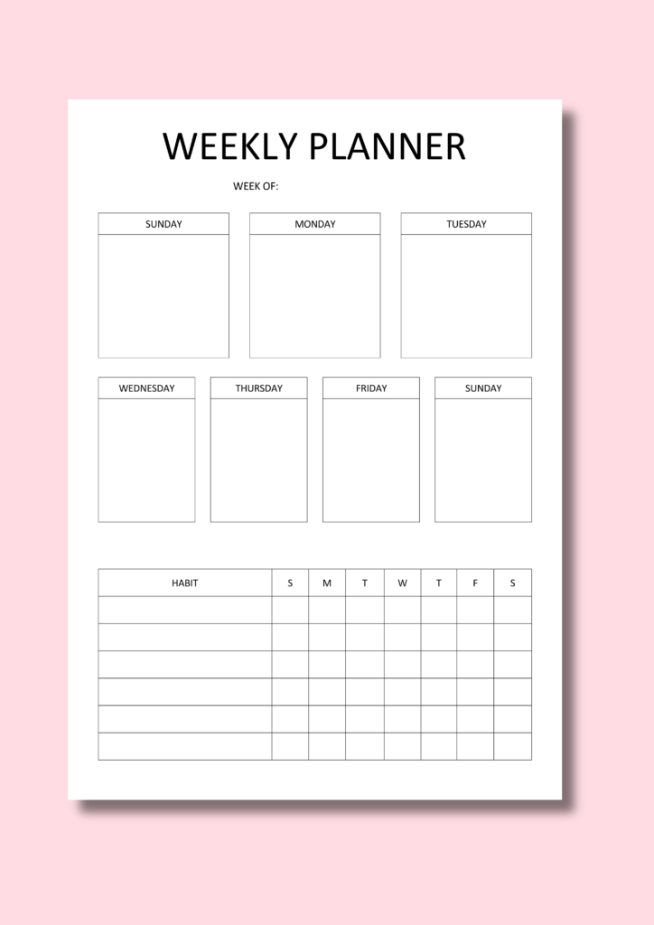 weekly planner printables