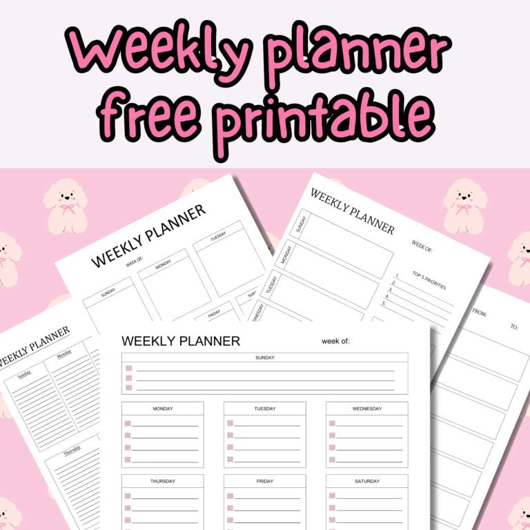 weekly planner printables