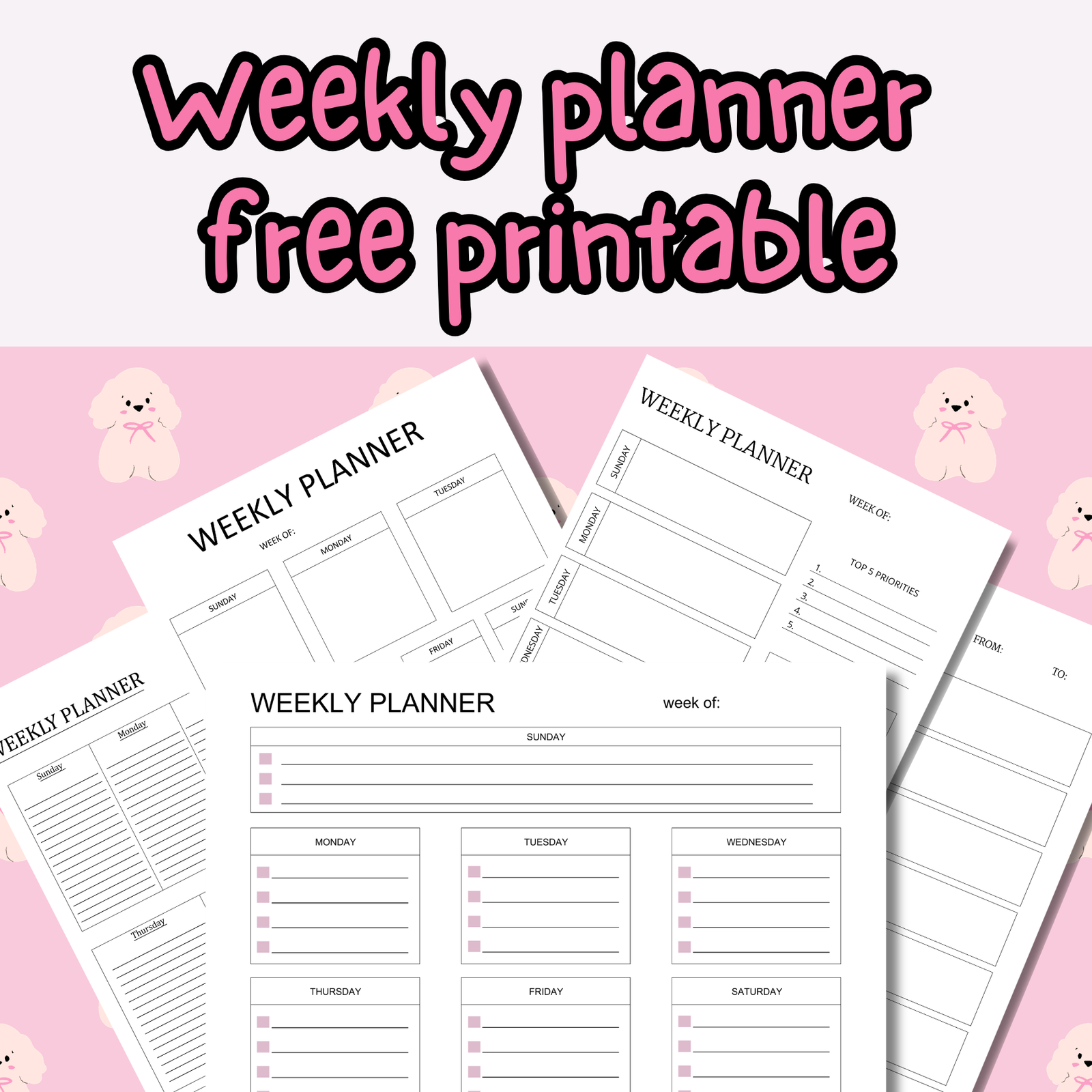 weekly planner printables