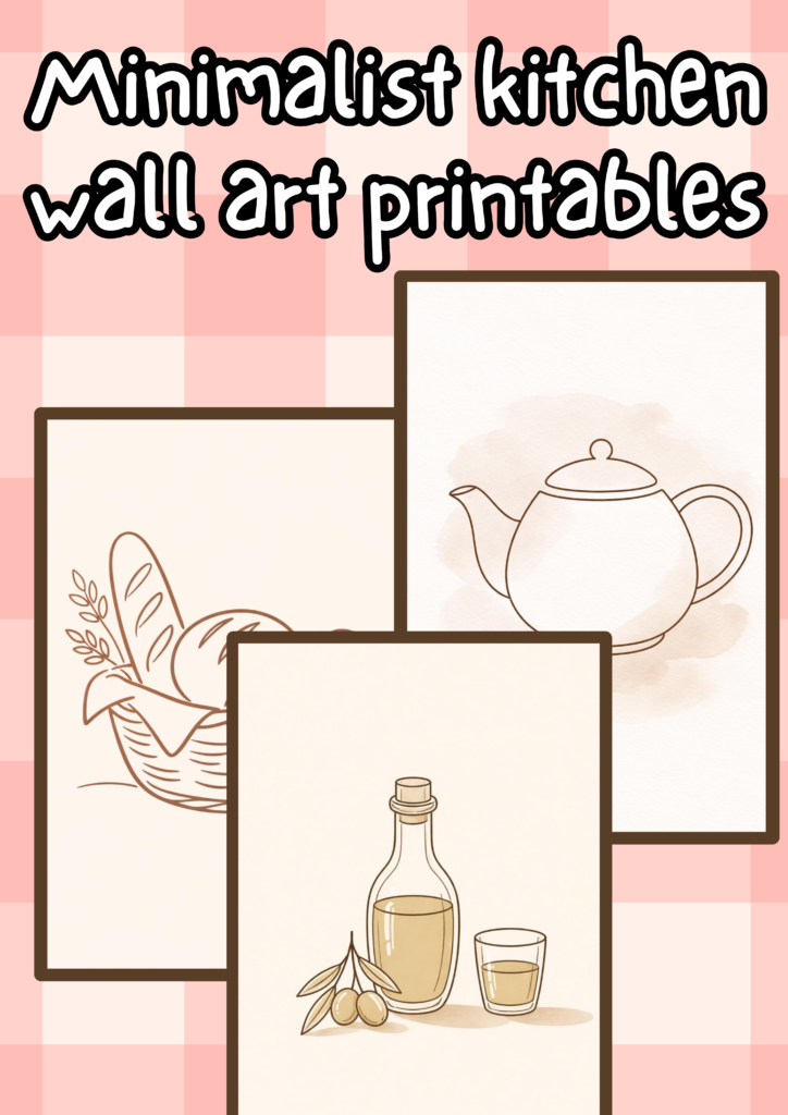 minimalist kitchen wall art printables