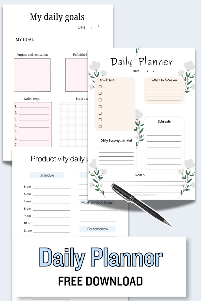 free daily planners