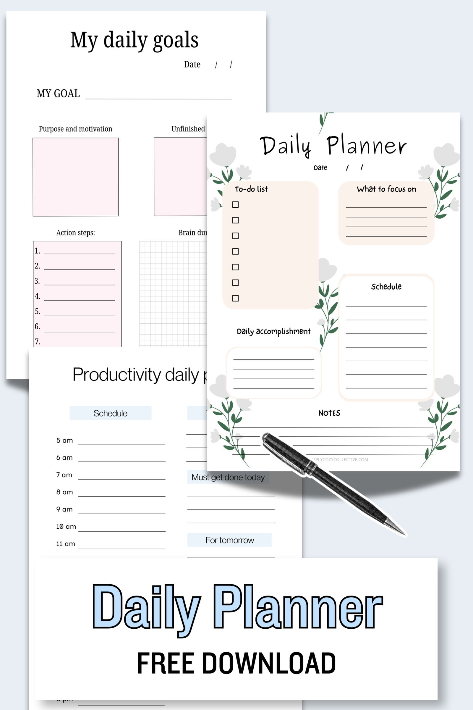 free daily planners